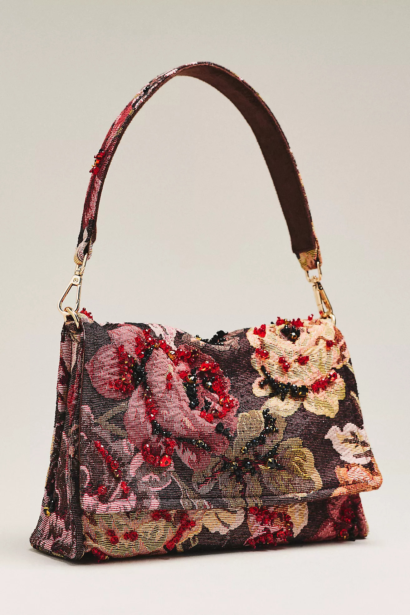 Maeve Floral Beaded Shoulder Bag | Anthropologie (US)