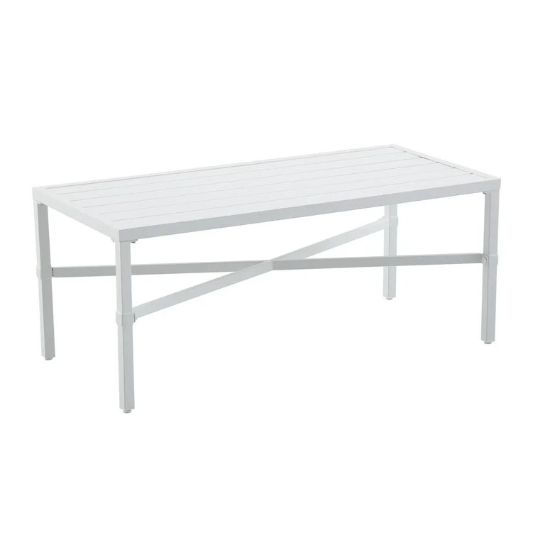 My Texas House Cambria Rectangular Steel Coffee Table, White | Walmart (US)