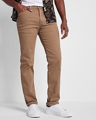 Slim Straight Walnut Hyper Stretch Jeans | Express