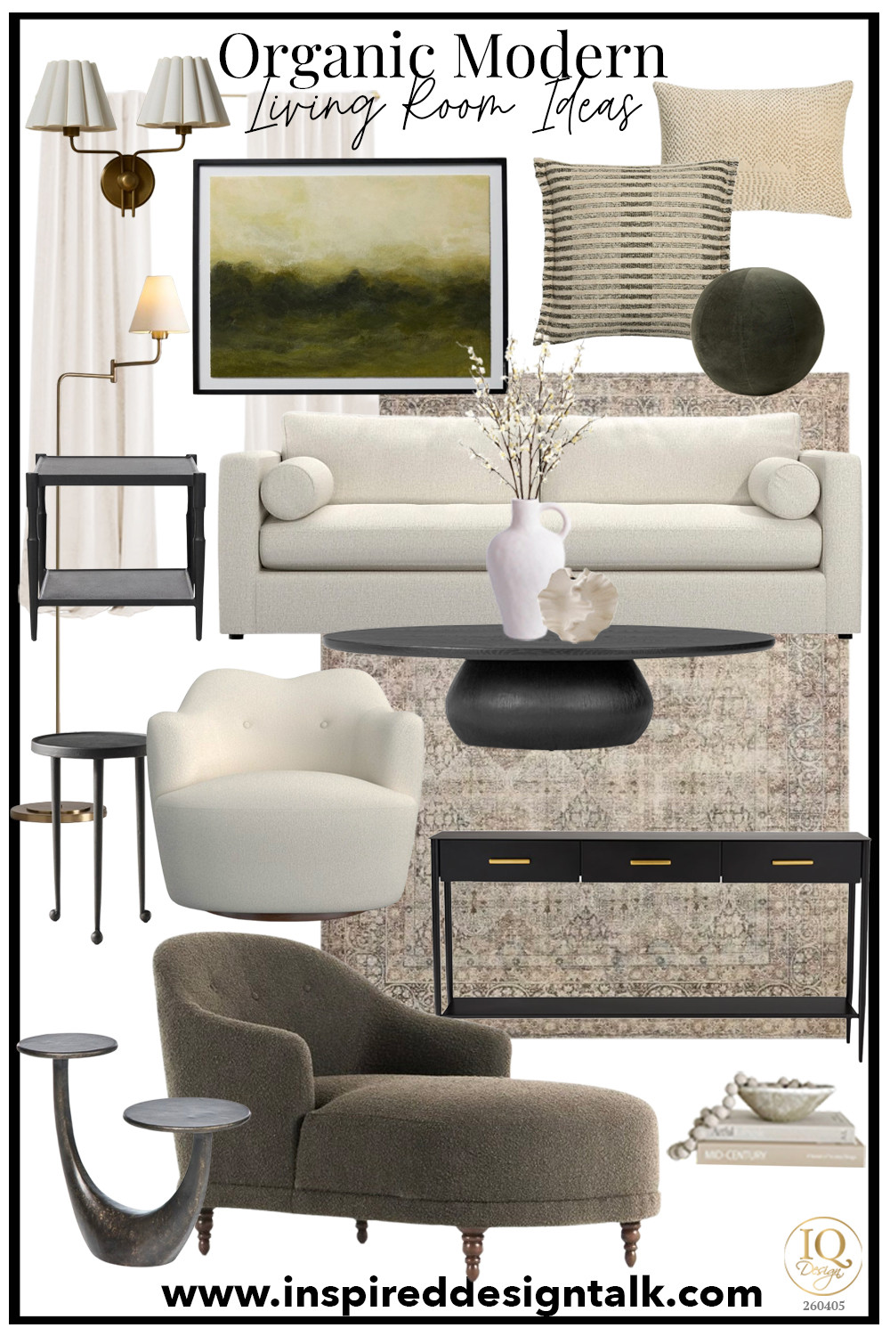 Sofa + Accent Chairs

Organic modern living room furniture + decor ideas 🌿🤍 This living room mood board is all about creating a warm neutral living room with texture and contrast.

A cream sofa, boucle swivel chair, olive green chaise lounge, vintage-inspired area rug, black coffee table, console table, wall sconce and neutral throw pillows create a layered, collected look while keeping the overall palette calm.

If you love organic modern, warm minimalist and neutral home decor, I linked the pieces to recreate this look!

#organicmodern #organicmodernlivingroom #livingroomideas #livingroomfurniture #creamsofa #accentchairs #swivelchair #chaiseLounge #neutralrug #vintagerug #livingroomdecor #warmneutraldecor #neutralhomedecor #interiordesign #livingroominspiration 

 #LTKSeasonal #LTKOver40 #LTKHome
