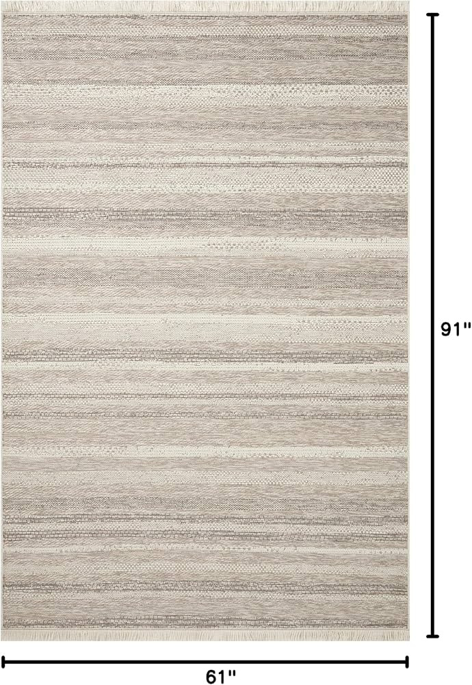 Loloi Amber Lewis Malibu Collection MAB-02 Ivory/Multi 5'-1" x 7'-7" Area Rug | Amazon (US)