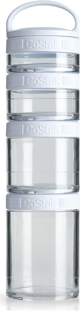 BlenderBottle GoStak Tritan Twist n' Lock Storage Jars 4 Jar White | Amazon (US)