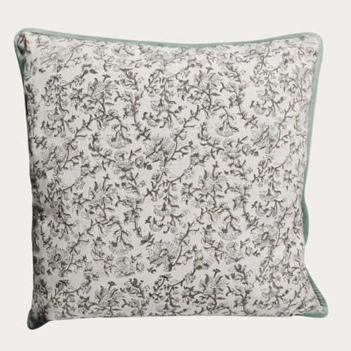 Palm & Loom 100% Cotton Linen Cushion Cover - Decorative Throw Pillow Case with Powder Blue & Gre... | Amazon (US)