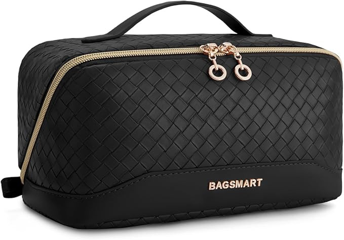 BAGSMART Makeup Bag Cosmetic Bag, Travel Makeup Bag, PU leather Makeup Bags for Women Portable Wa... | Amazon (US)