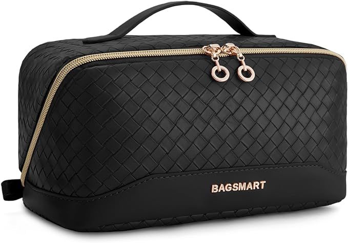 BAGSMART Makeup Bag Cosmetic Bag, Travel Makeup Bag, PU leather Makeup Bags for Women Portable Wa... | Amazon (US)
