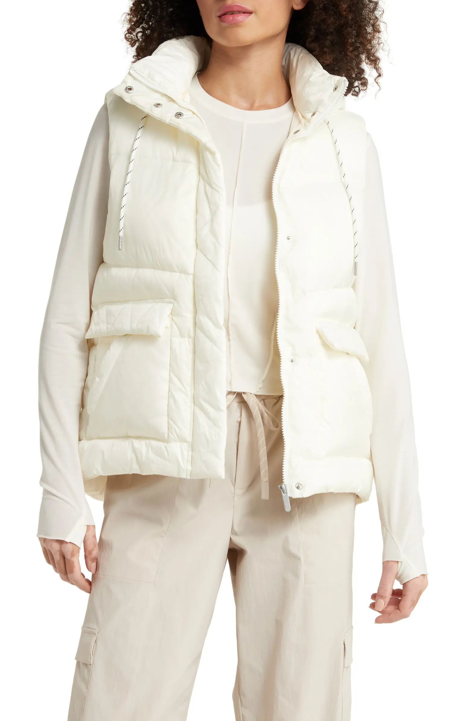 Zella Quilted Hooded Cocoon Vest | Nordstrom | Nordstrom