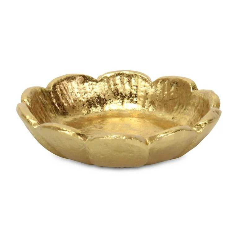 Contemporary Home Living Blooming Flower Bowl Tabletop Decoration - 4.5" - Gold | Walmart (US)