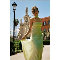 Caira Chiffon Scarf Maxi Dress - Sage I MESHKI I Size M | MESHKI US