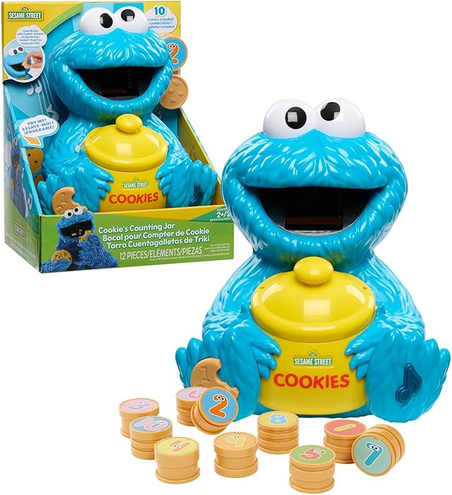 Sesame Street Cookie's Counting Jar, 12-Pieces, 20+ Phrases and Sounds, Learning and Education, K... | Amazon (US)