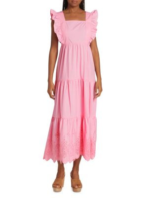 Embroidered Cotton Midi-Dress | Saks Fifth Avenue OFF 5TH
