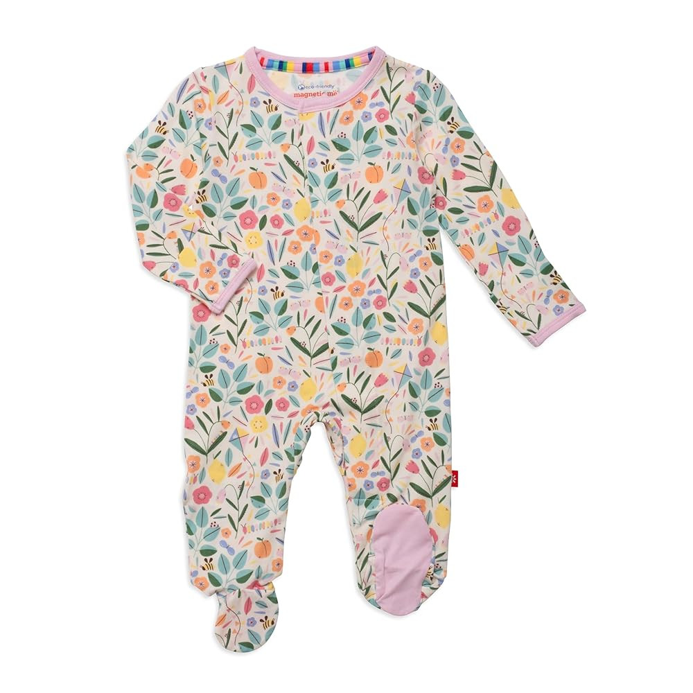 Magnetic Me Girls Modal Magnetic Baby Footie Pajamas | Silky Soft Modal Fabric | Baby Sleepers Av... | Amazon (US)