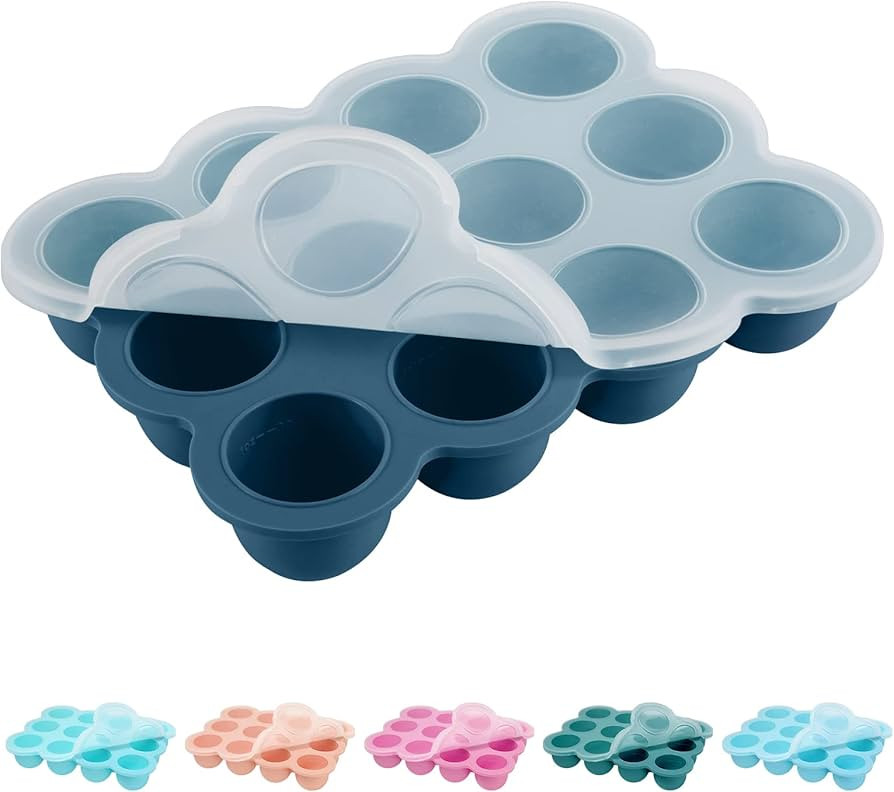 Baby Food Storage Container -12 x 1.5OZ Silicone Baby Food Freezer Tray with Silicone Lid, Baby F... | Amazon (US)