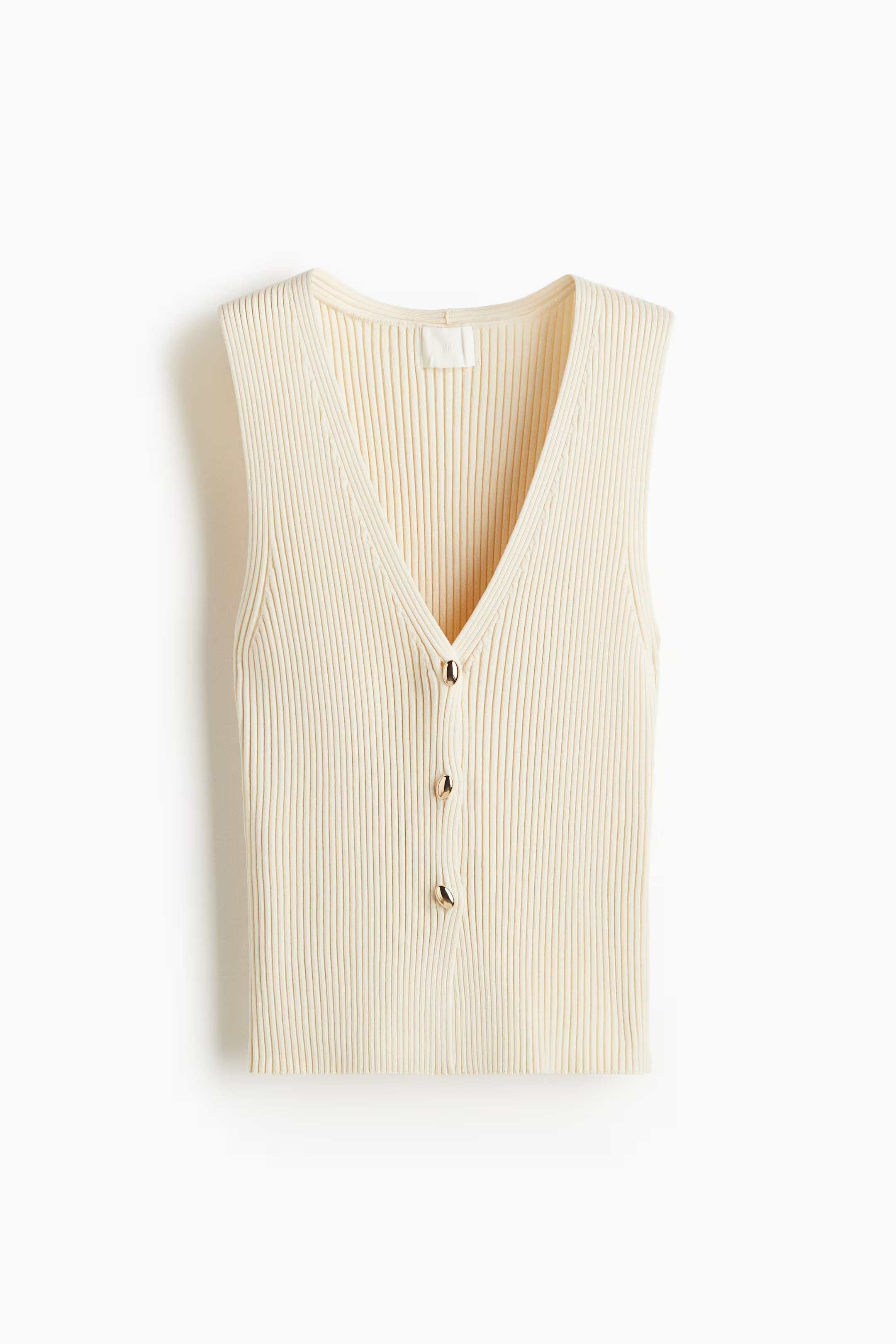 Rib-Knit Vest - Cream - Ladies | H&M US | H&M (US + CA)