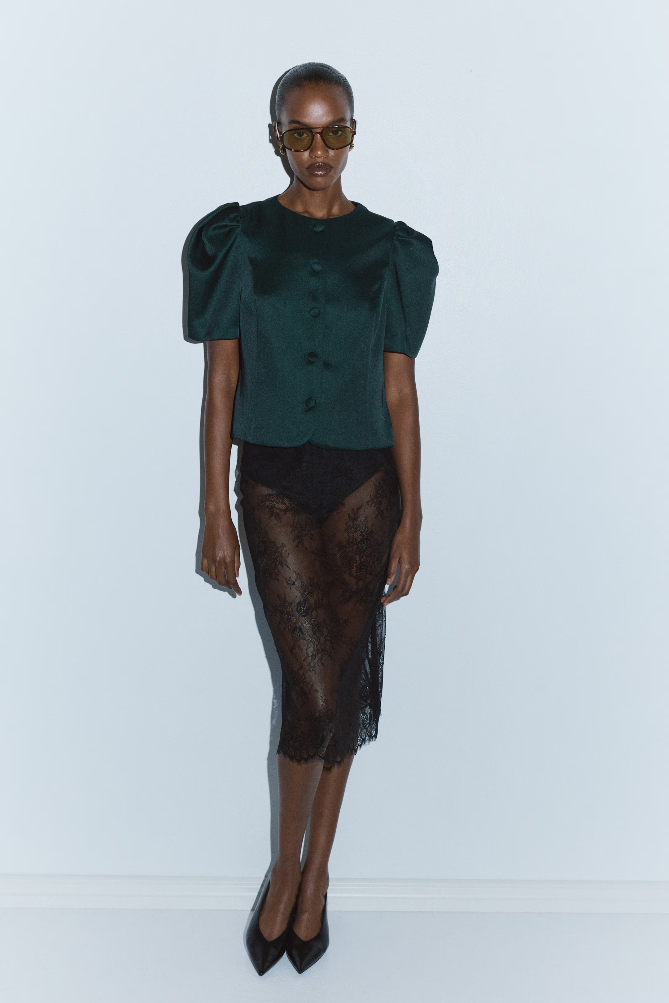 Blouse met pofmouwen | H&M (DE, AT, CH, NL, FI)