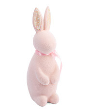 15in Resin Flocked Bunny With Ribbon | TJ Maxx