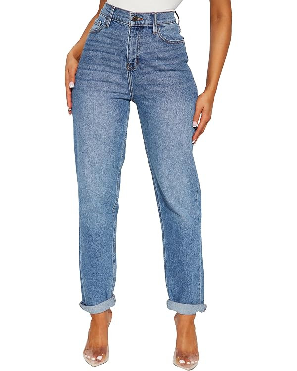 BessCops Women's Boyfriend Jeans Stretchy Ripped Distressed Denim Mom Jean Pants | Amazon (US)