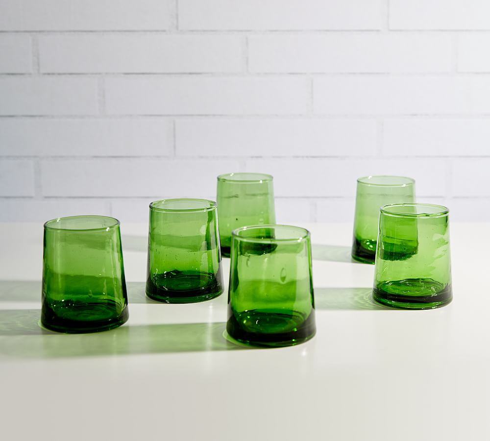 Moroccan Handcrafted Recycled Tumblers - Set of 6 | Pottery Barn (US)