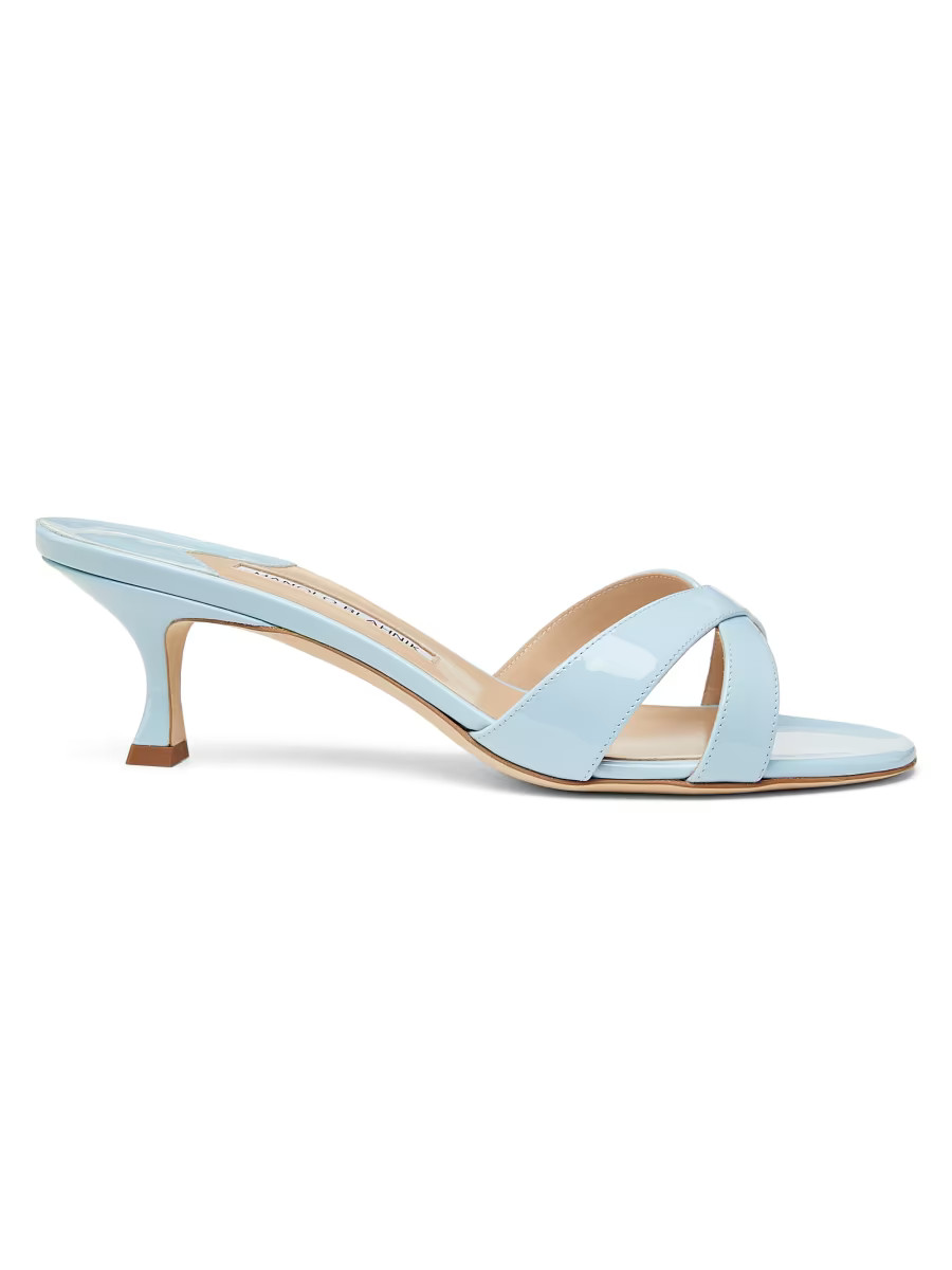 Callamu 50MM Patent Leather Kitten-Heel Mules | Saks Fifth Avenue