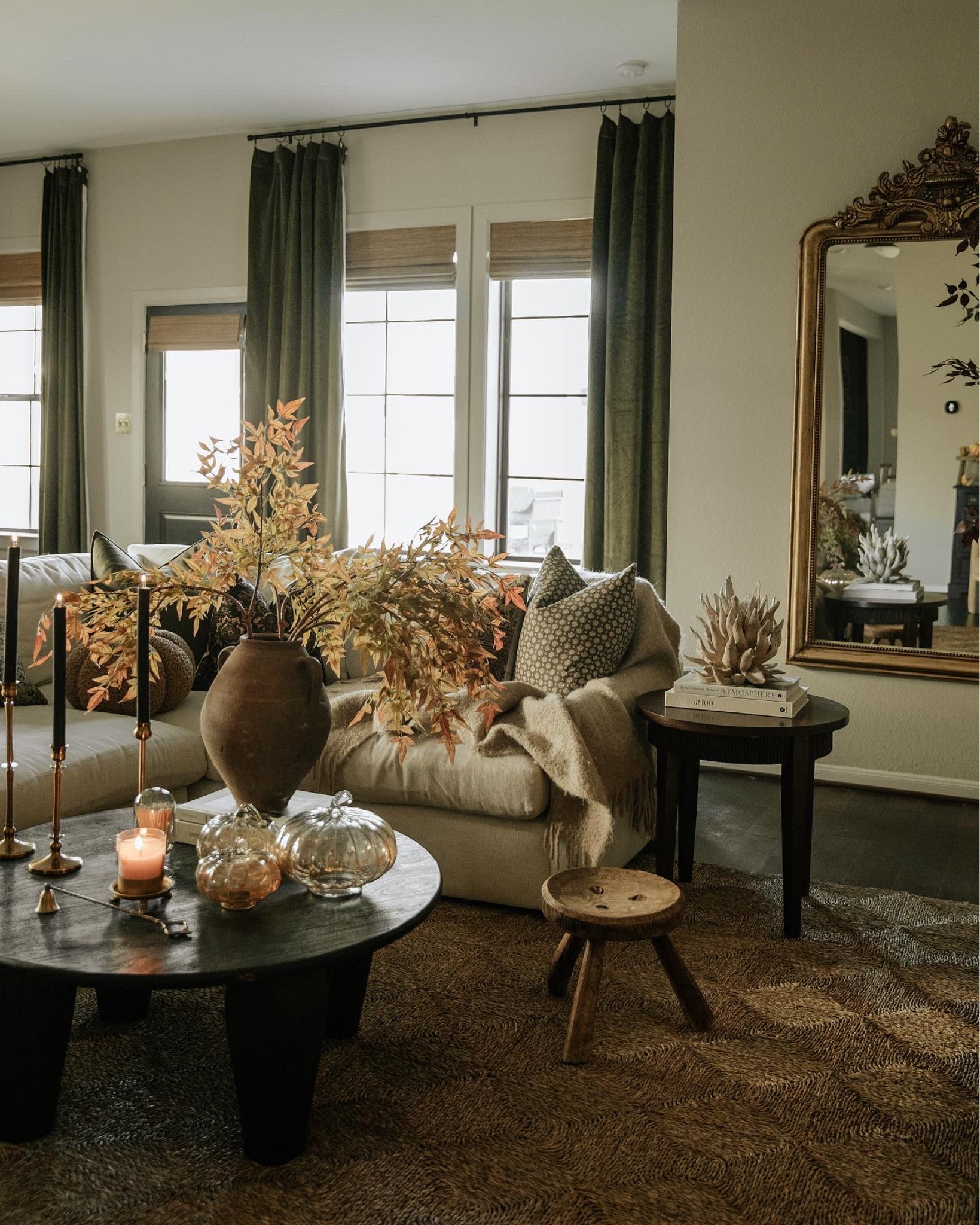 Fall living room! adding all my recent decor additions including the lamp that’s not pictured. My Roman shade color is Carribean sienna 

#LTKhome #LTKSeasonal
