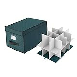 Ornament Storage Box-Green Holiday Organizer Cube- 24 Individual 4” Compartments & Dividers-Flip Top | Amazon (US)