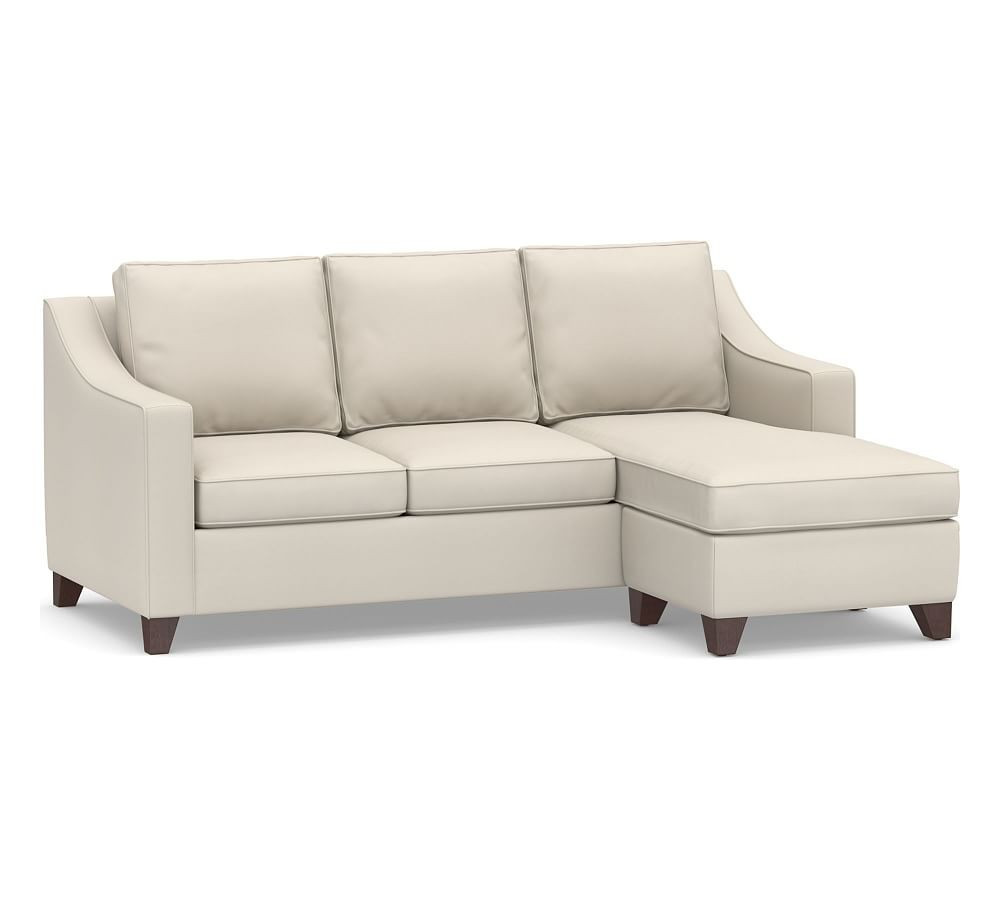 Cameron Slope Arm Upholstered Sleeper Sofa with Reversible Storage Chaise Sectional, Polyester Wrapp | Pottery Barn (US)