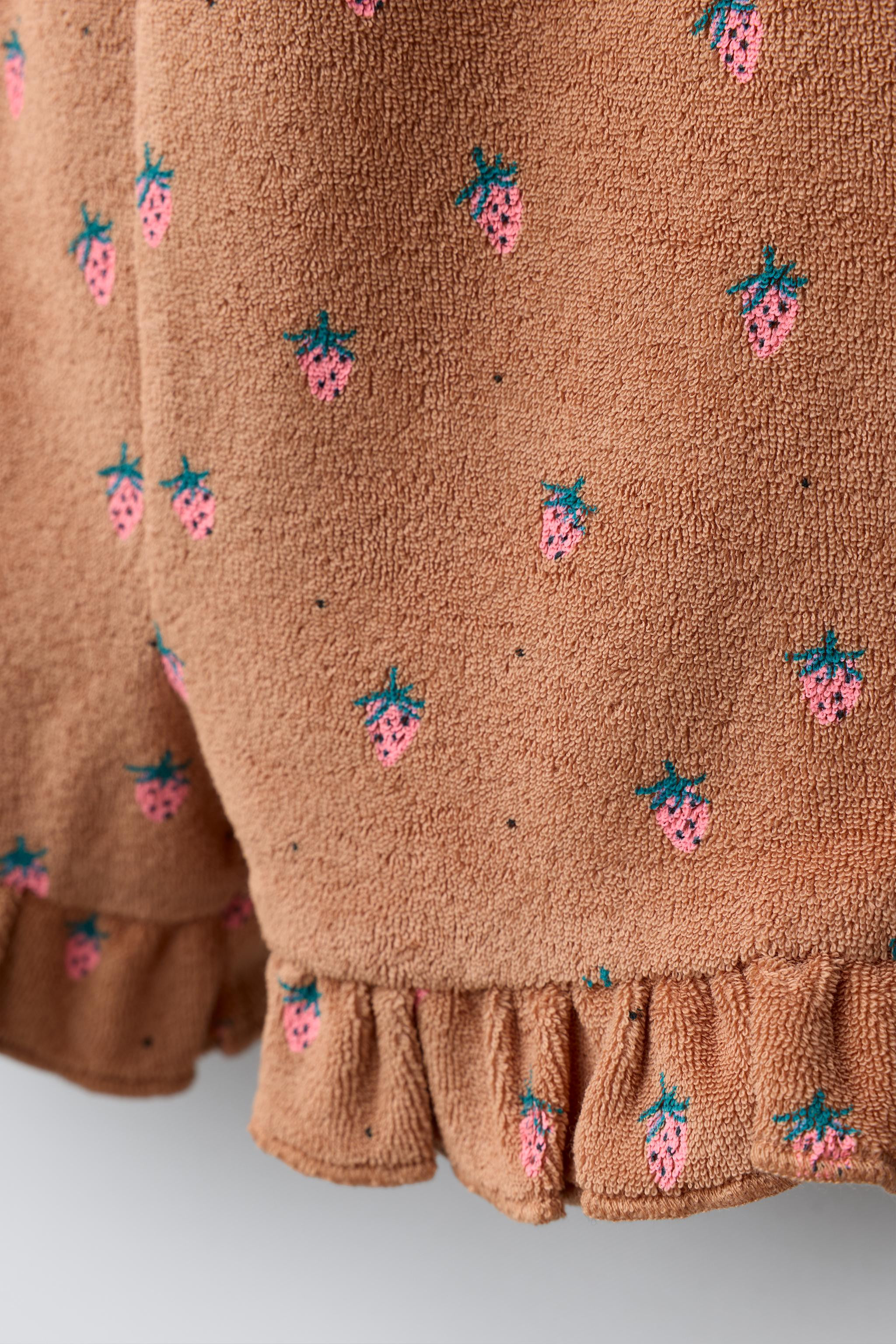 TERRYCLOTH STRAWBERRY SHORT JUMPSUIT | Zara US