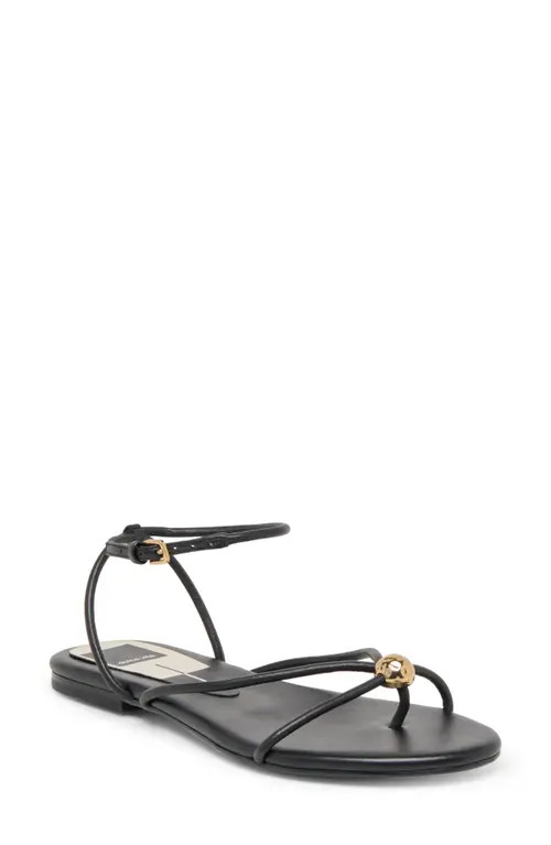 Dolce Vita Kenley Ankle Strap Sandal in Black Leather at Nordstrom, Size 7.5 | Nordstrom