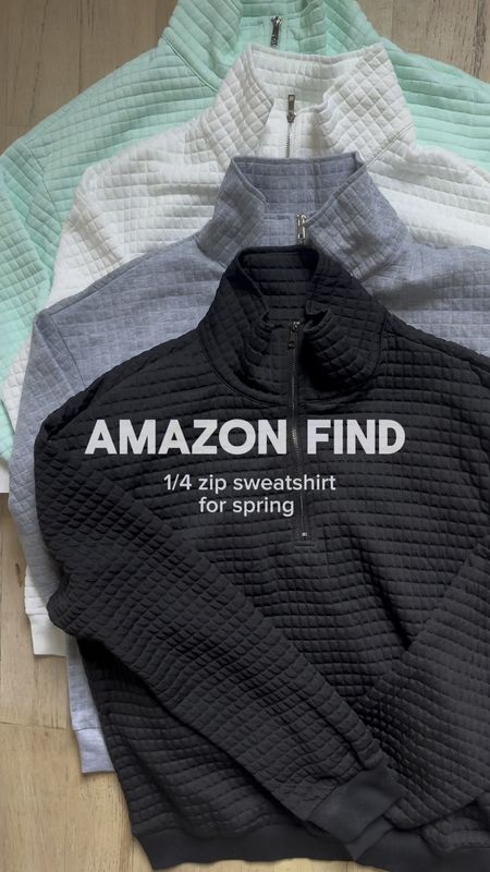 Amazon find: 1/4 zip sweatshirts 
Amazon
Amazon fashion 
Amazon sale
Spring outfit 

#LTKfindsunder50 #LTKSeasonal #LTKVideo