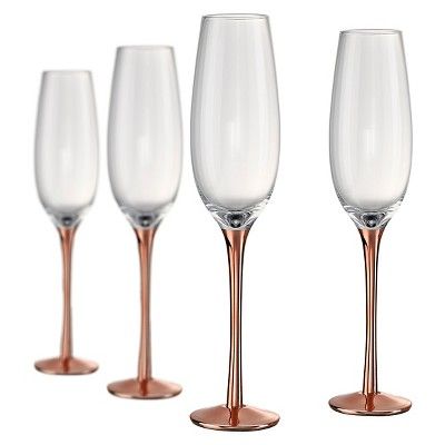 Artland Coppertino 8oz 4pk Champagne Flutes Copper | Target