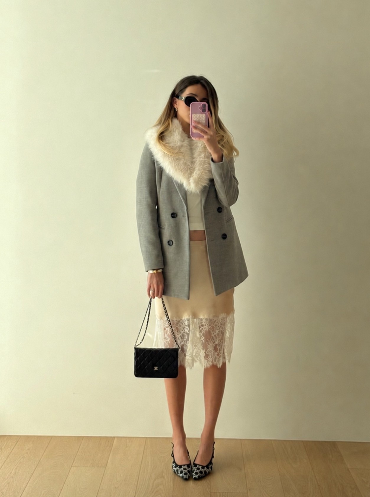 Drinks with the girls outfit inspo 🍸🩶 

I love that this look can go from day to night. Take away the faux fur stole, kitten heels, and WOC - add a ballet flat and a tote and this is a perfect day look!

#LTKaustralia #LTKdatenight #LTKwinter