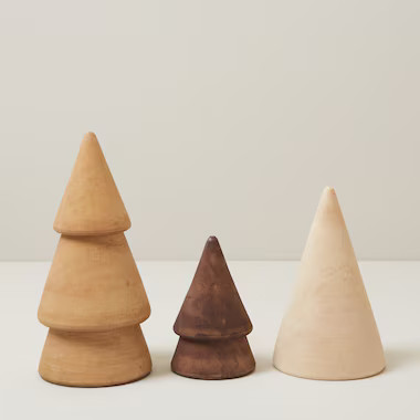 SET OF 3 WOODEN TABLETOP TREES | Indigo (CA)