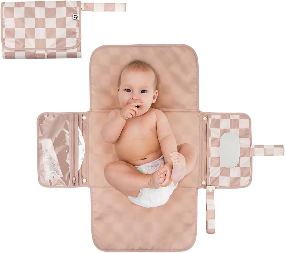 Portable Diaper Changing Pad, Foldable Waterproof Baby Change Pad for Newborn Girl & Boy with Sma... | Amazon (US)