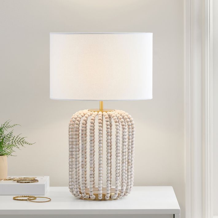 Remy Wood Bead Table Lamp | Pottery Barn Teen