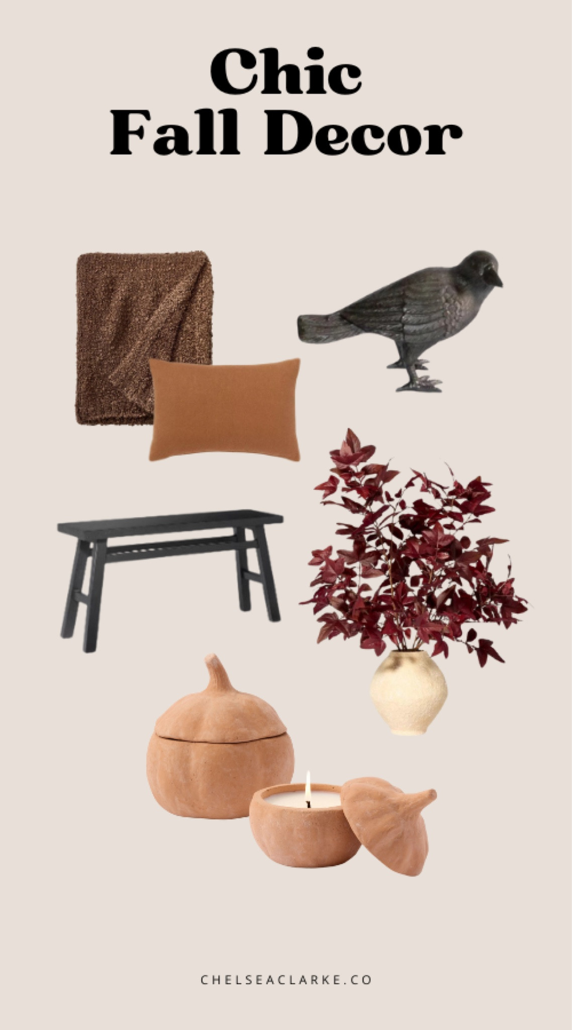 Cozy Stylish Fall Decorating: chic Fall decor for the home, Fall home aesthetic, LTK home seasonal decor for Fall. Iron crow, pumpkin candles, Fall stems, wood bench, Autumn colors accent pillows. Cozy home aesthetic.

#LTKFallSale #LTKHome #LTKSeasonal