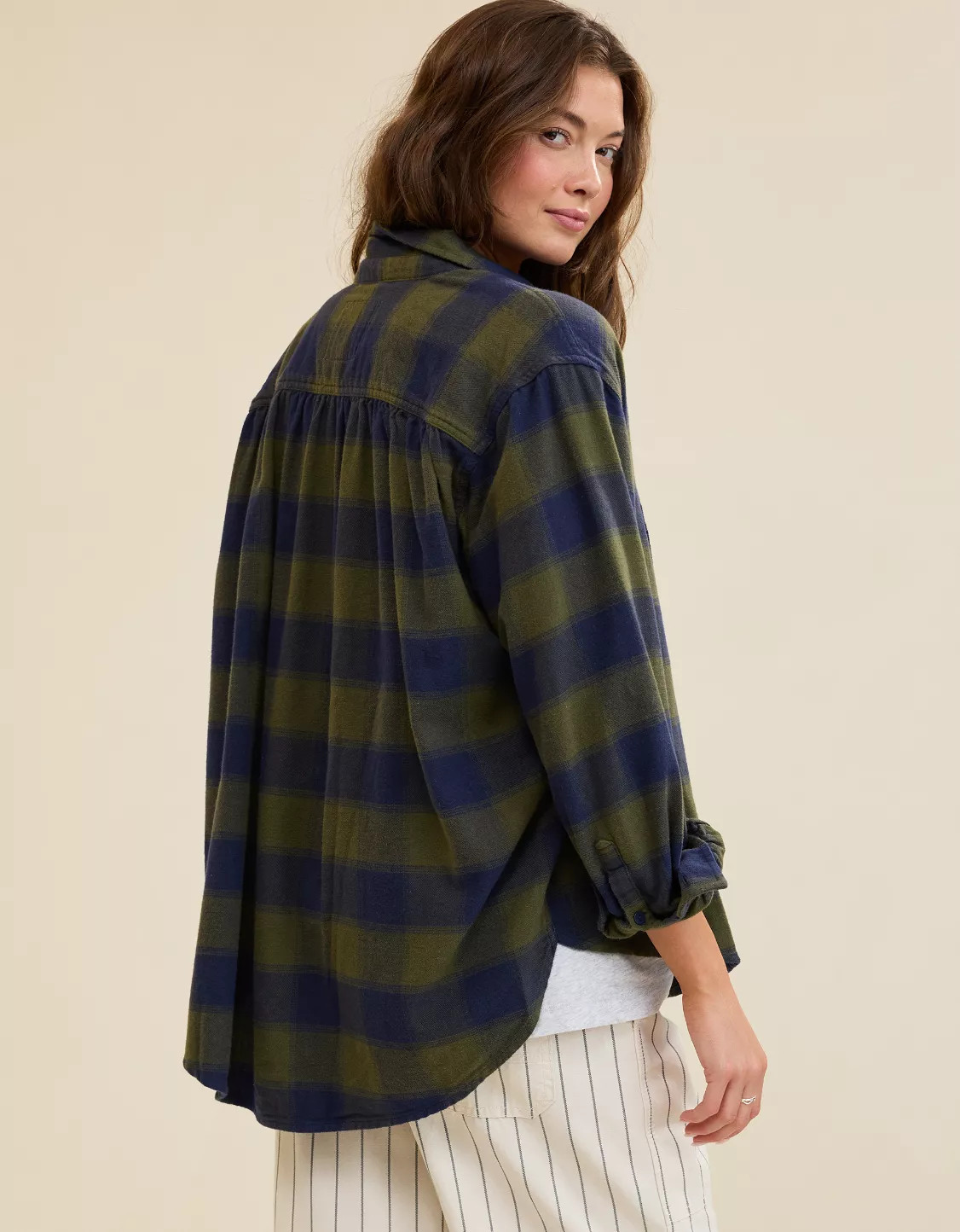 Aerie Anytime Fave Flannel Button Down Shirt | Aerie