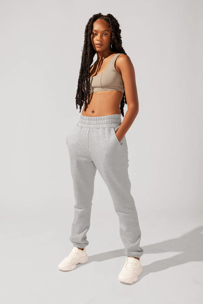 Cloud Rollover Sweatpant - Heather Grey | POPFLEX