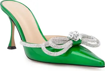 Crystal Double Bow Pointed Toe Mule | Nordstrom