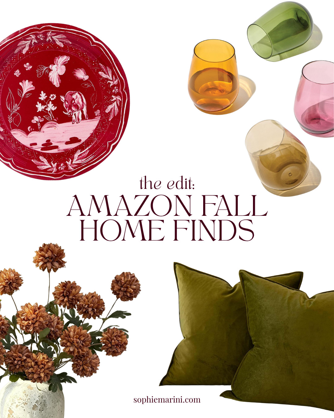 Amazon has fall home decor that looks way more expensive than it is 🍁 🛒everything linked. Comment SHOP and I'll DM the details 💌

Chinoiserie planters, velvet throw pillows, mint julep vases, and the herringbone throw I keep reaching for.

I love finding pieces that feel collected, not mass-produced — the vintage-style footbath planter and pompon mum stems are doing a lot of work for very little cost.

[Amazon fall home decor, Amazon fall finds, chinoiserie planter, velvet throw pillow, fall vase filler]
#amazonfinds #fallhomedecor #amazonhome  

 #LTKHome