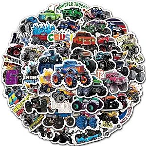 DULEFUN 50PCS Monster Truck Stickers, Truck Car Stickers for kids, Car Stickers Waterproof for Wa... | Amazon (US)