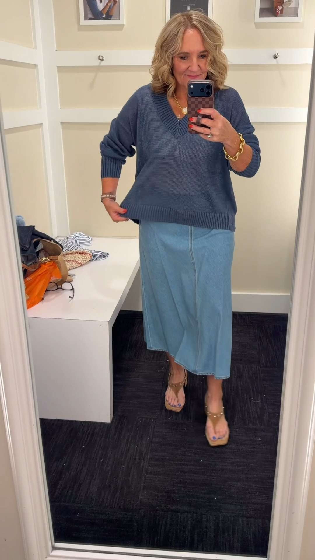 This Madewell look is giving effortless cool girl energy 🫶🏻

The lightweight knit sweater paired with a denim midi skirt is such a chic transitional outfit for summer-to-fall styling. 

The LTK app exclusive sale is officially on ✨ Don’t forget to paste the code at checkout for 20% off!

LTK20 

 #LTKootd #LTKOver40 #LTKSaleAlert