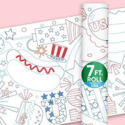 Big Dot of Happiness 4th of July Coloring Table Runner, 7ft Long Patriotic USA Craft Activity Table Cover, Red, White, and Blue Coloring Page - 1 Roll | Target