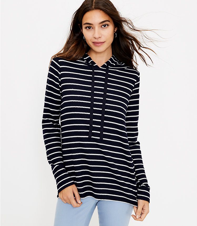 Striped Waffle Hoodie | LOFT | LOFT