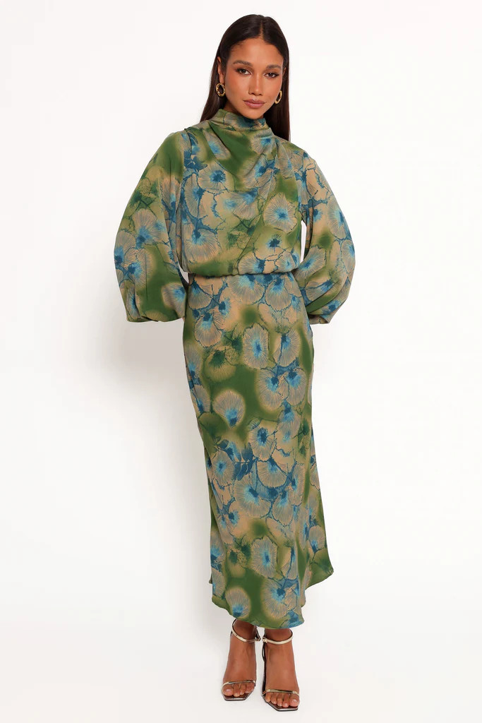 Perrie Long Sleeve Midi Dress - Green | Petal & Pup (US)