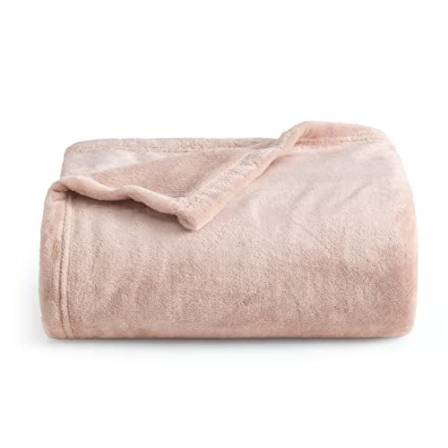 Bedsure Fleece Blanket Throw Blanket - Dusty Pink Rose Gold Blush Lightweight Blanket for Sofa, Couc | Amazon (US)