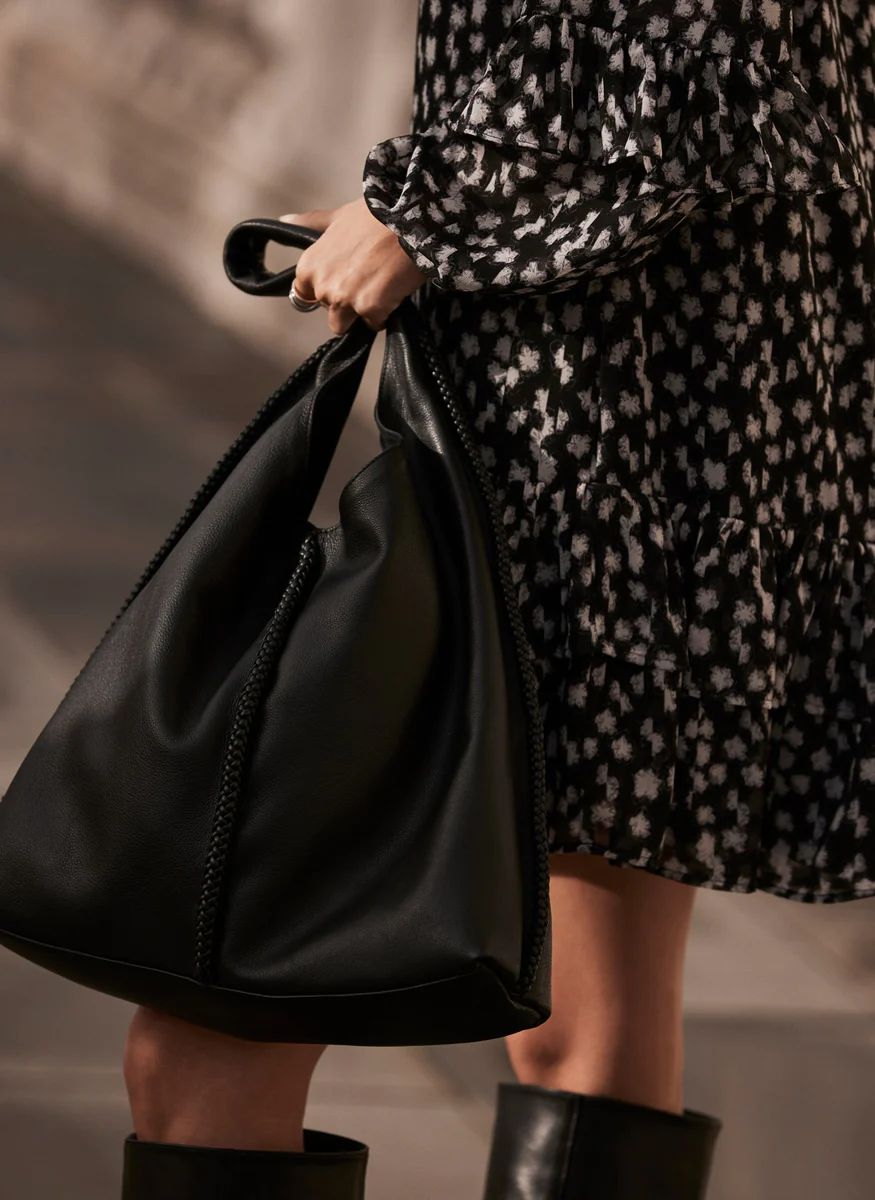 Black Leather Shoulder Bag | Mint Velvet