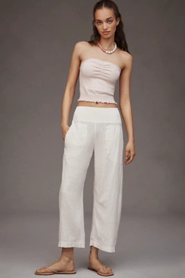 The Reese Linen Blend Pull-On Barrel Pants by Pilcro | Anthropologie (US)