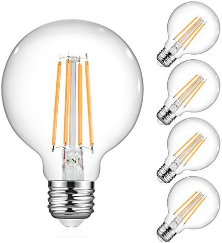 Ascher Vintage G25 LED Globe Light Bulbs, 60 Watt Equivalent, Warm White 2700K, 750LM, Non-Dimmab... | Amazon (US)