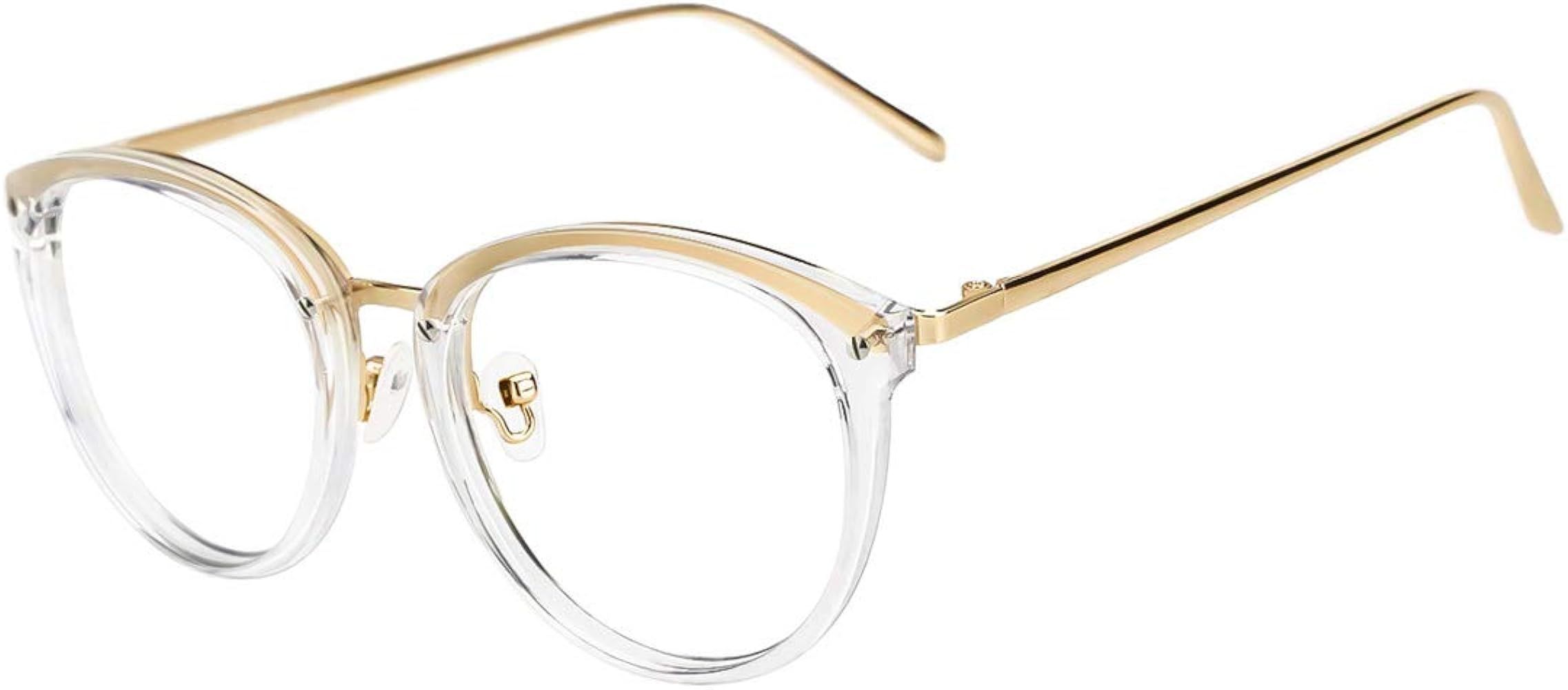 TIJN Blue Light Blocking Vintage Round Metal Optical Eyewear Non-prescription Eyeglasses Frame fo... | Amazon (US)