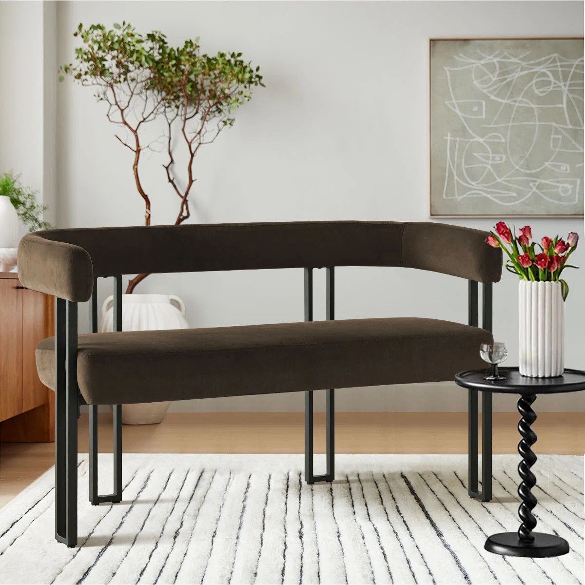 Wrought Studio™ 48.5''  Velvet Upholstered  Frame Arm Loveseat for 2-Person & Reviews | Wayfair | Wayfair North America