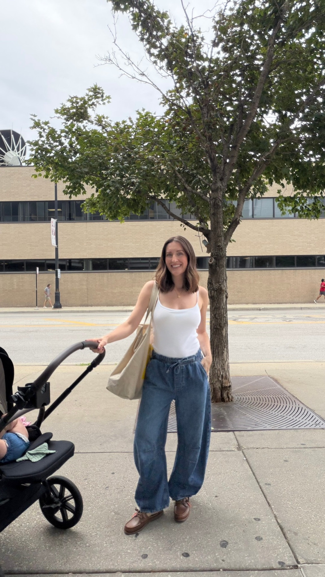 Simple mom on the go outfit! I live in these bra free camis